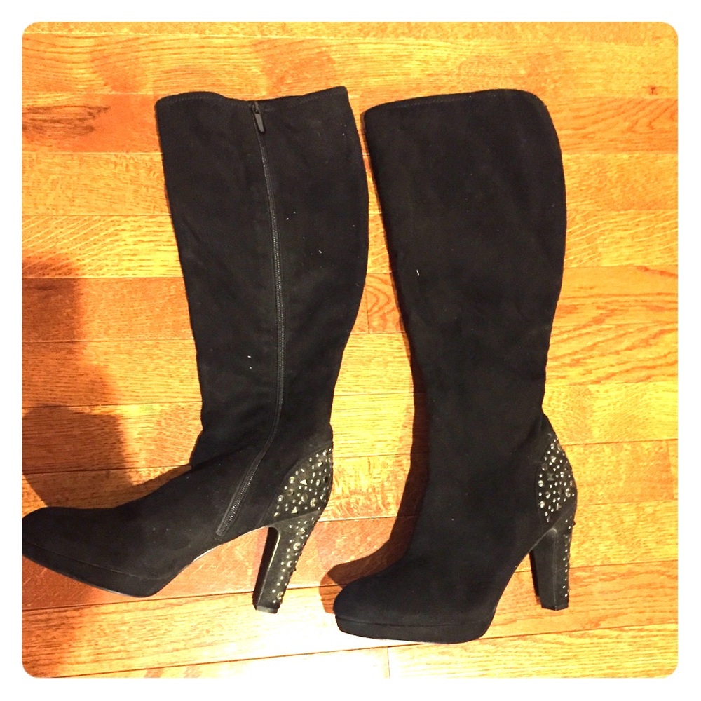 Studded black boots